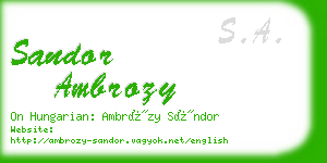 sandor ambrozy business card